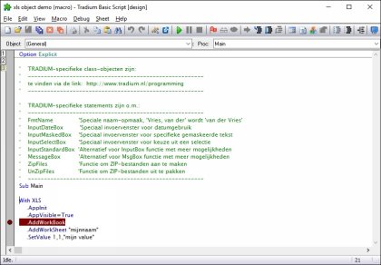 Basic Script IDE - Tradium Standard