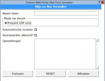Real-time testing en debugging met Web Form Simulator~